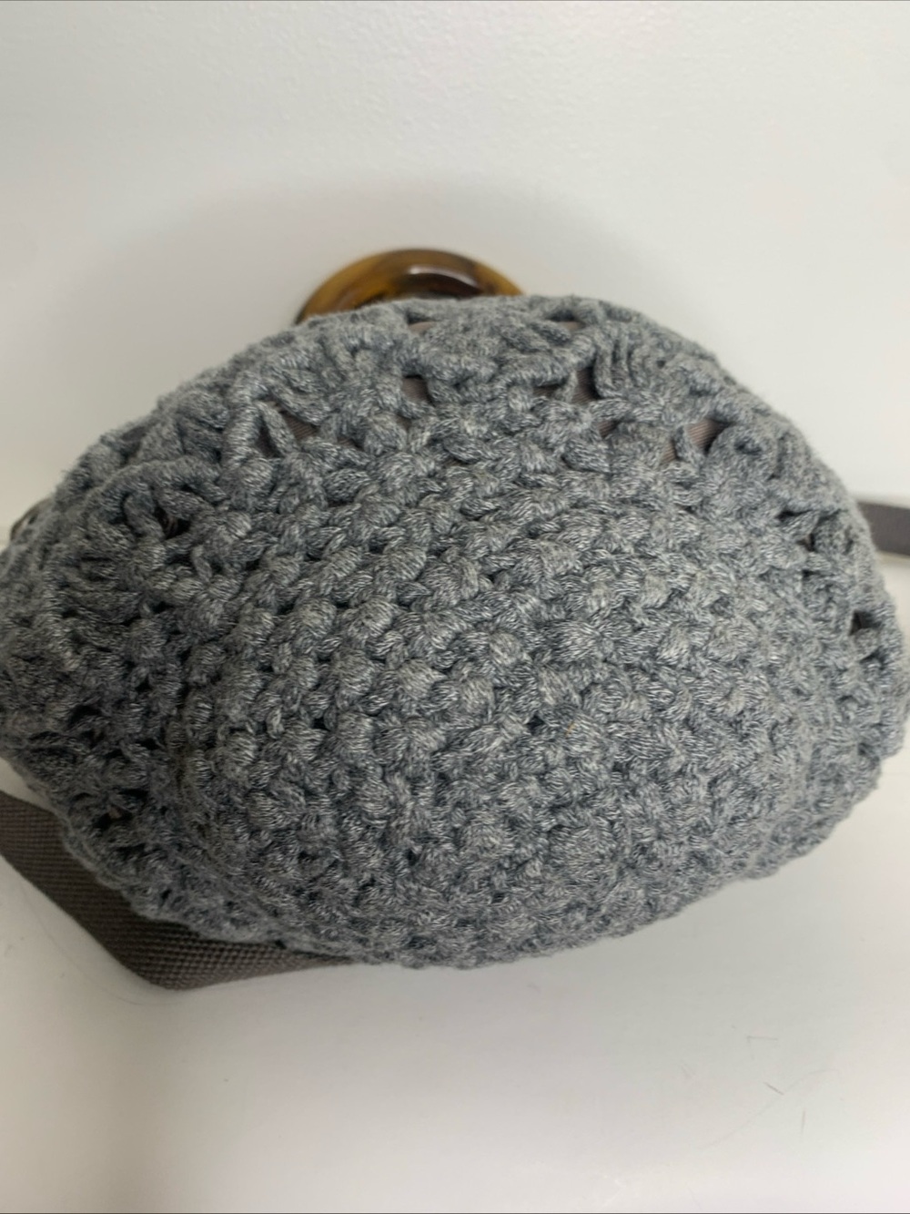 Sak Helena Crochet Circle Handle Crossbody Tortoise Shell Ring Top Handle Gray - Picture 6 of 15